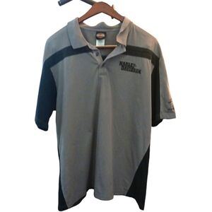Harley Davidson Men's Polo Shirt Short Sleeve Black and Gray Myrtle Beach XL